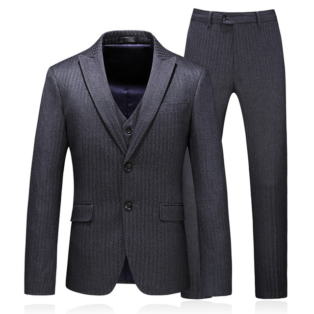 Autumn and winter stripe business suit three piece suit