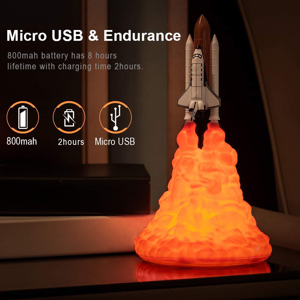 3D打印火箭灯土星灯新奇特礼品跨境电子创意产品摆件led小夜灯