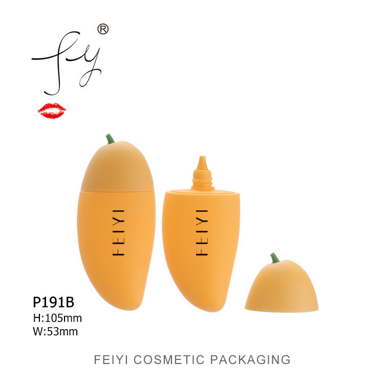 可爱芒果形状 挤压型 防晒霜瓶 彩妆包材 P191B