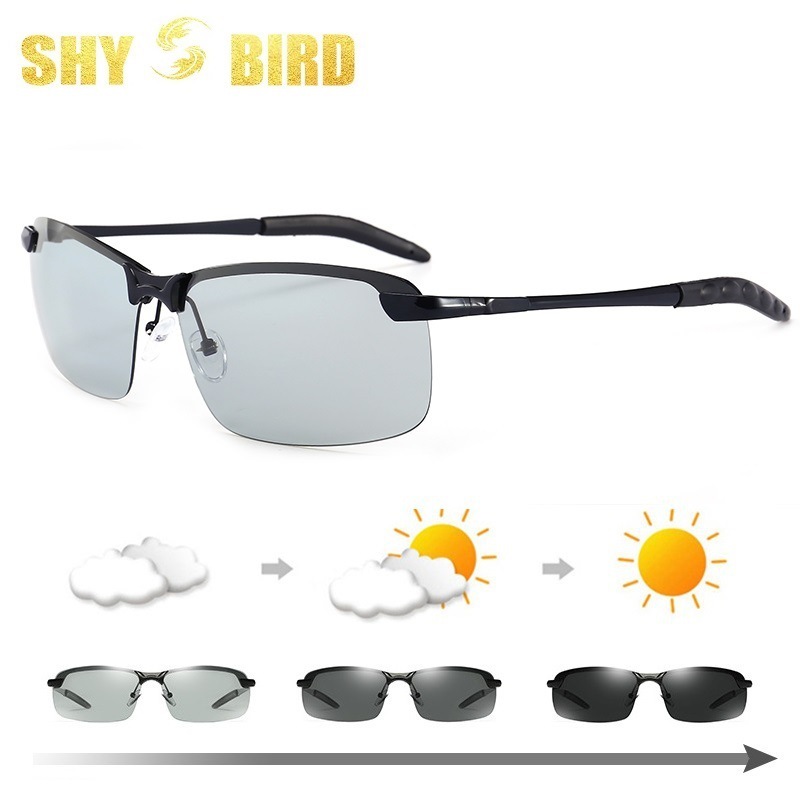 Factory Direct Sales 3043 Smart Color-changing Polarized Sunglasses Men's Sunglasses Driving Glasses All-weather Glasses