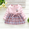 Spring colored dress with sleeves, 2020, trend of season, children's clothing, wholesale, long sleeve