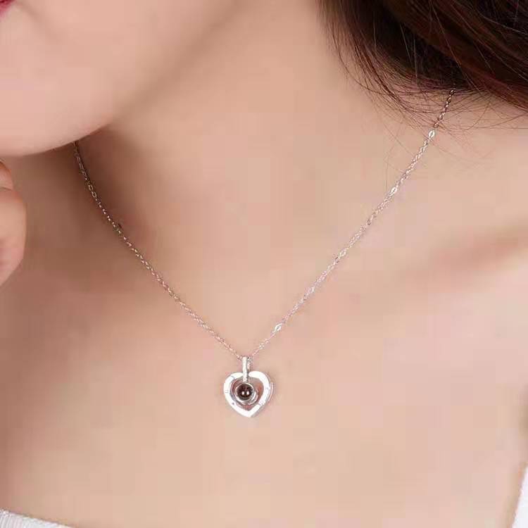 Fashion Heart Shape Titanium Steel Plating Hollow Out Inlay Zircon Pendant Necklace 1 Piece display picture 4