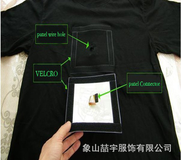 Summer new wired cold light luminous T-shirt supply black active dyed t-shirt Summer new wired cold light luminous T-shirt supply black active dyed t-shirt