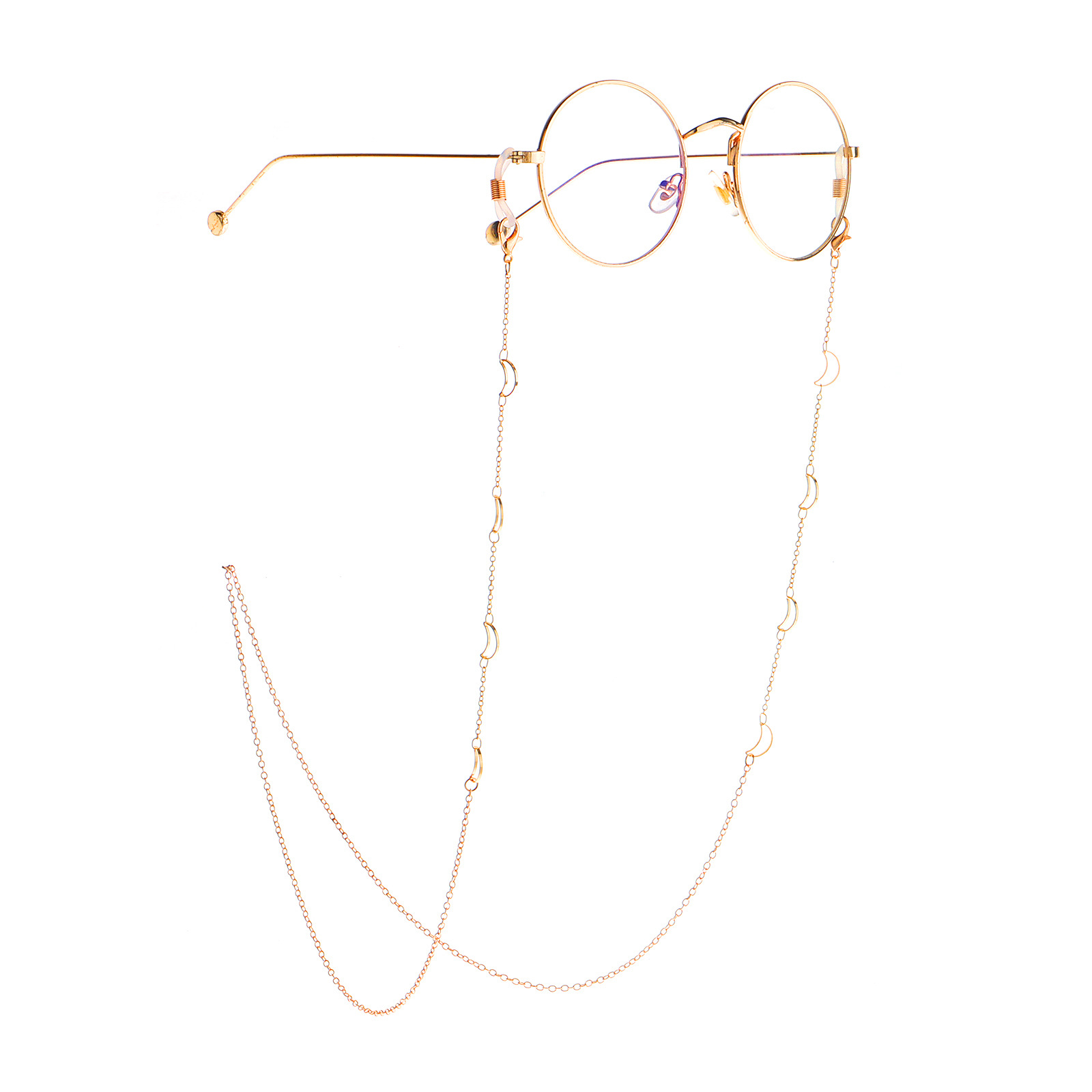 25g Weight Metal Material Gold Color Fashion Simple Copper Moon Chain Glasses Chain Glasses Rope 3