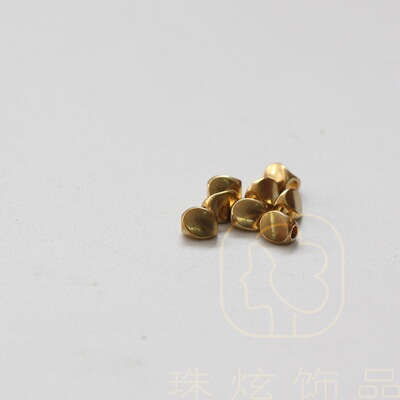 DIY飾品銅配件原坯4*5mm 扭珠 隔珠 黃銅 小珠 金屬珠(4015C)