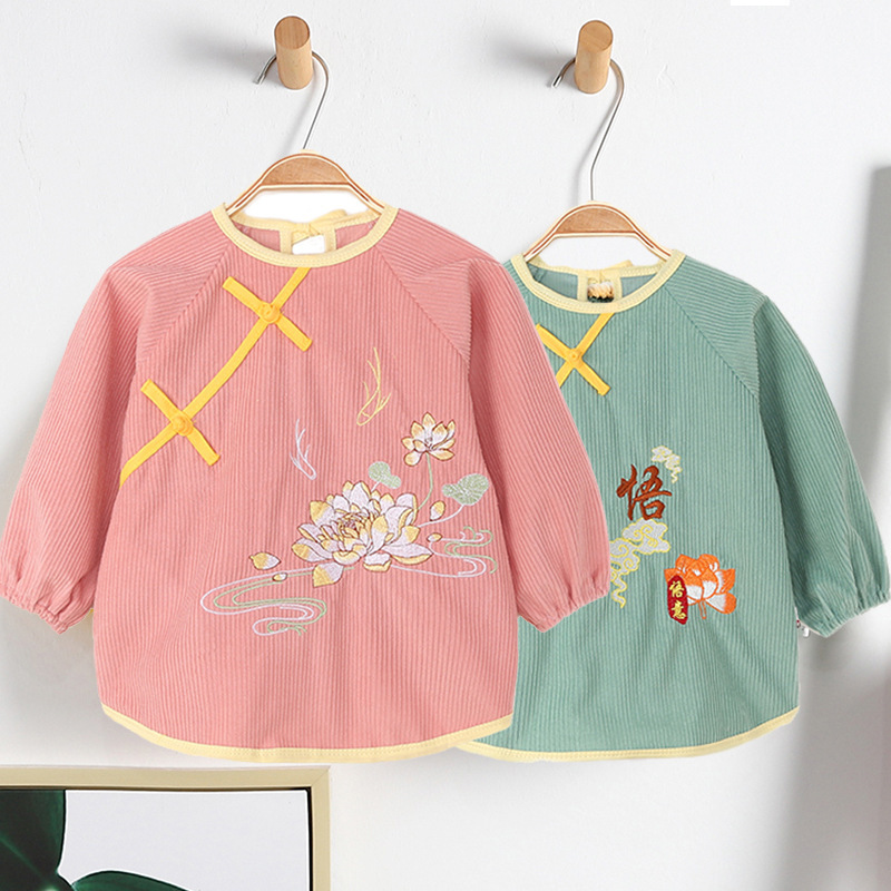 Hanfu baby Burqa waterproof surround baby Autumn and winter Long sleeve crystal Dinner jacket kindergarten children