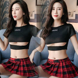 加精美包装情趣内衣红格学生装性感水手制服诱惑游戏制服套装