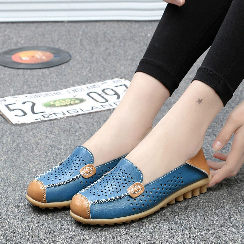 Breathable leather shoes for leisure for mother for pregnant, genuine leather