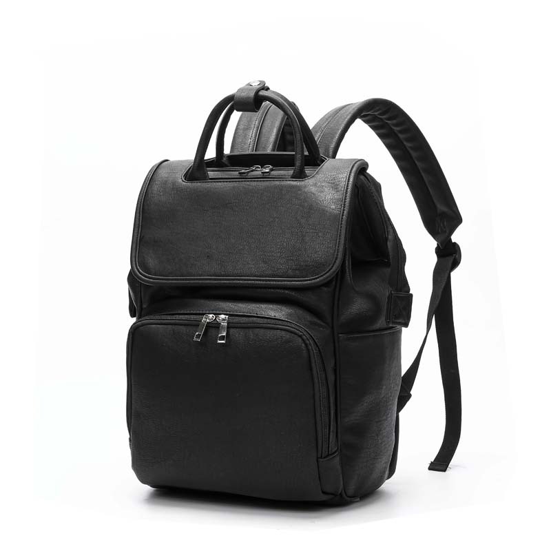 厂家直供跨境专卖大容量多功能PU皮妈咪包双肩妈咪背包送尿布垫