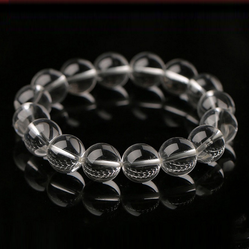 跨境專供東海5A級天然 白水晶手鏈 男女白水晶手串飾品保健防輻射