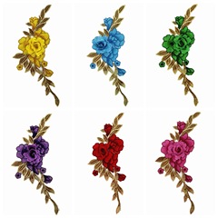 8-Color Water-Soluble Embroidered Hat Appliqués, 3D Layered Flowers, Apparel Accessories, Colorful Brooches & Collar Pins