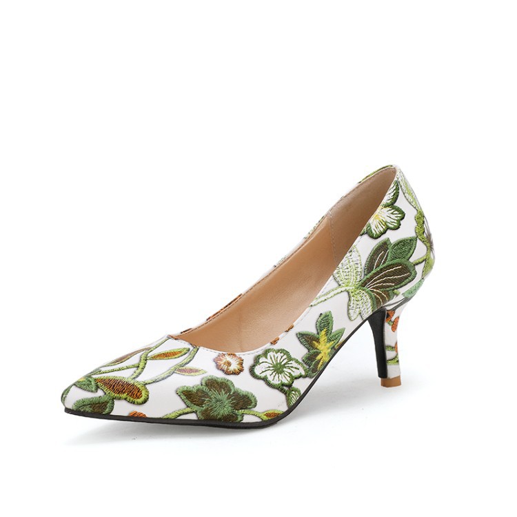 ethnic retro high heels