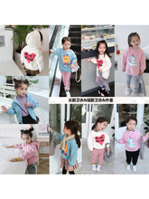 童裝一件代發2020秋冬新款韓版女童圓領卡通圖案中長款衛衣3-8歲