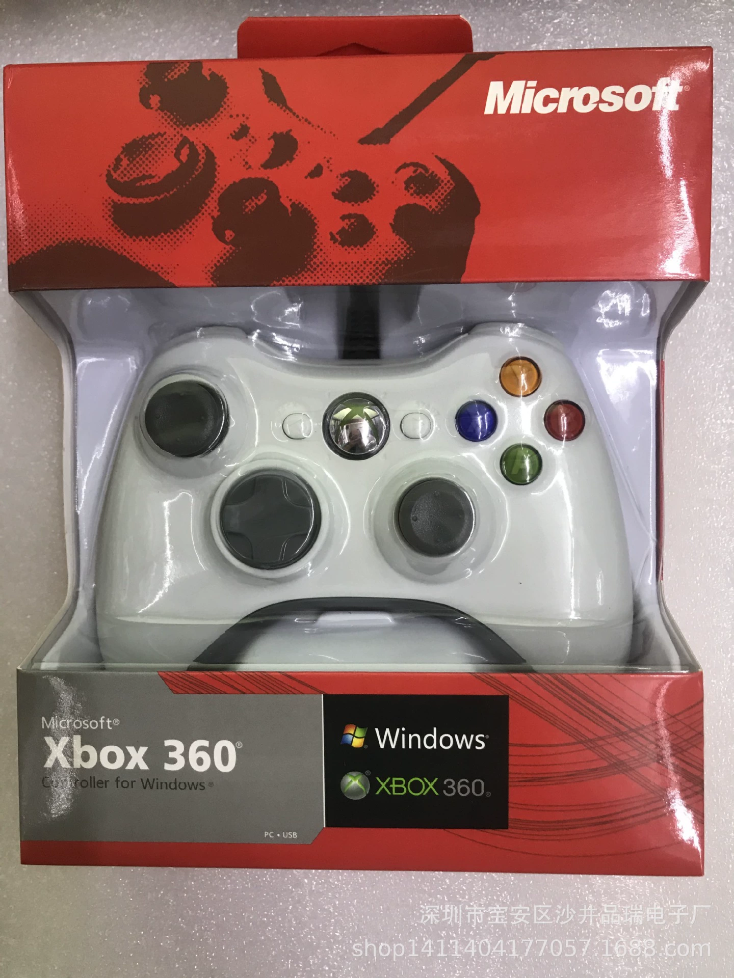 XBOX360 проводная ручка PC360 игровая рукоять двойная вязкость пояс упаковка красная коробка зеленая коробка нейтральная
