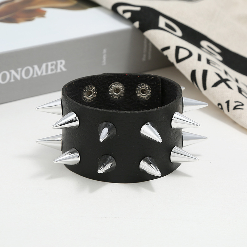 Exaggerated Menu0027s Faux Leather Bracelet Punk Bracelet Jewellery