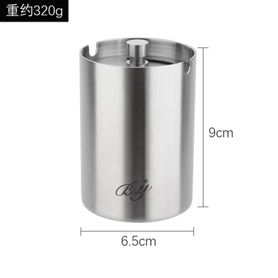 [Mini cup position] car ashtray double-layer with lid design stainless steel 6.5CM diameter (Car ashtray) - sanding