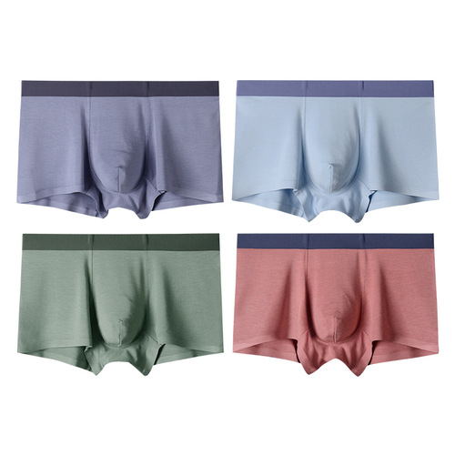 Silkworm Chrysalis Protein Modal Men's Underwear 60 Count Mulberry Silk Traceless Underwear Men's Large Size Zhongshan Underwear Wholesale