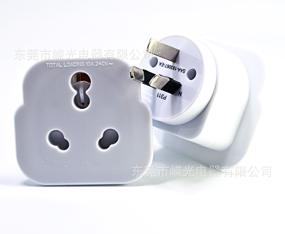 SA-6澳规3脚SAA认证RCM大南非孔16A转换器澳规国标转大小南非三圆