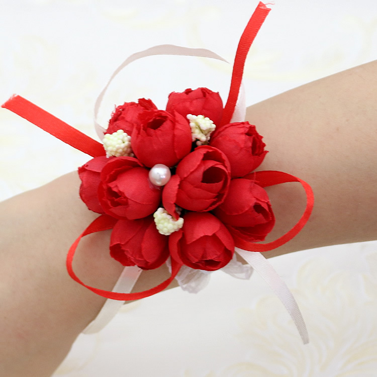 Flower wrist bride Bridesmaid Sisters Hand Flower Korean Wedding dance children Bracelet Sen family marry Supplies