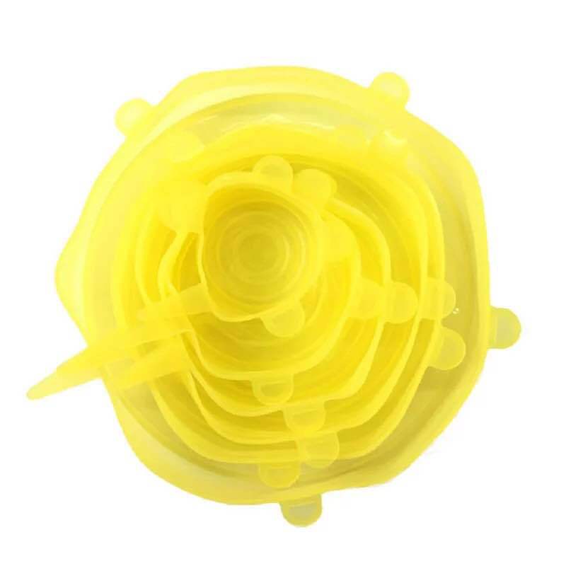 亞馬遜食品級六件套保鮮蓋 拉伸6件套萬能碗蓋 冰箱矽膠保鮮膜