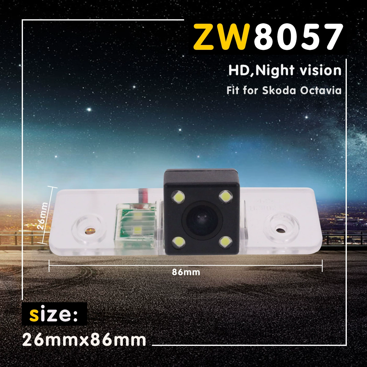 Применимо к: камера Skoda Octavia заднего вида, автомобильная HD-камера заднего вида