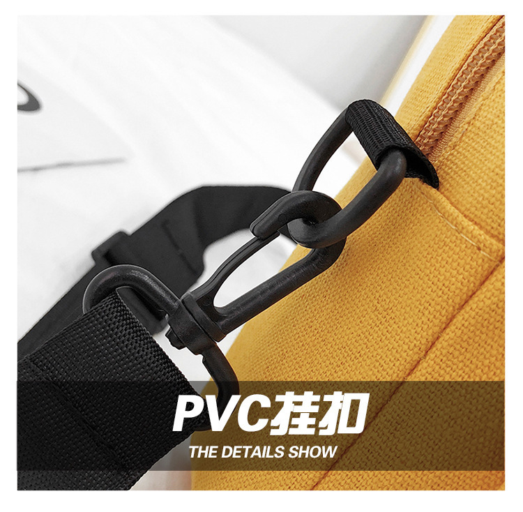 255g Weight Polyester Lining Material Zipper Closure Type Single Shoulder Strap Strap Type Phone Wallet Bags Type Casual, Sports Occasion Canvas Material Letter Pattern All Seasons Season Unisex Gender Vintage Style Style Square Shape White, Yellow, Black Color Small Size New Trendy Fashion Retro Shoulder Bag 12