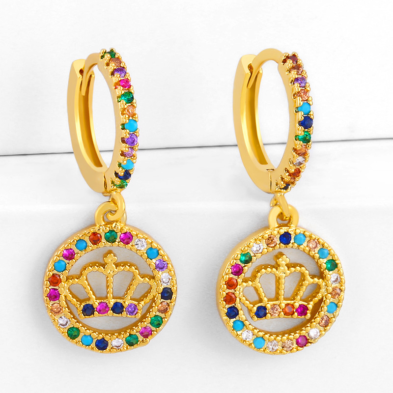 Geometric Minimalist Female Fashion Earrings With Diamond Crown Crown Pyramid Earrings display picture 3