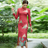 new pattern Cheongsam skirt Autumn and winter have more cash than can be accounted for Sleeve temperament Self cultivation Suede Cheongsam skirt cheongsam