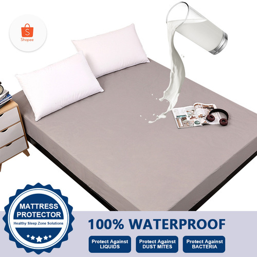 Taiwanese shrimp pure color waterproof bed sheet Shopee diaper bed cover non-leak clean pad anti-slip mattress protector