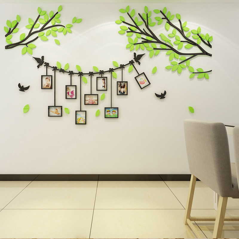 3d Wall Stickers Acrylic Photo Wall Photo Frame Tree Living Room Bedroom Background Wall Warm Decorations Creative Self-adhesive