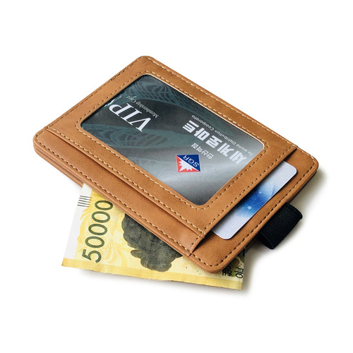 Korean version cross-border elastic band card holder creative wallet men's driver's license card holder card holder PU coin purse hot sale