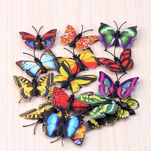 Moss Micro Landscape Ornament, Realistic Butterfly Mini Butterfly Cartoon Multicolor DIY Assembly Small Decor Succulent Decoration