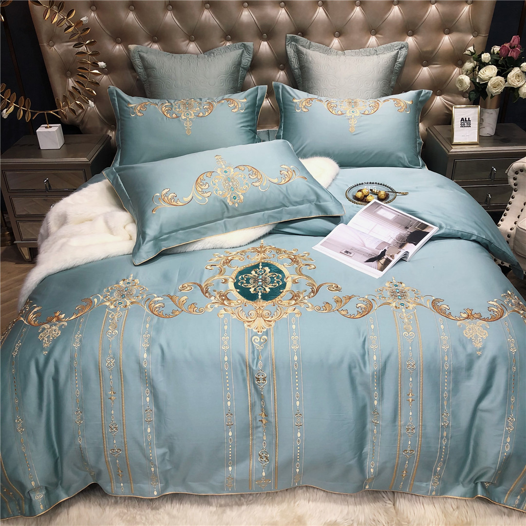 European style Aristocracy Baroque Embroidery Bedding bedding Six piece set pure cotton Cotton Four piece suit Home textiles One piece
