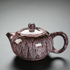 Dehua kiln teapot ceramic household kiln Tianmu glaze kung fu tea set single pot Japanese style large teapot wholesale