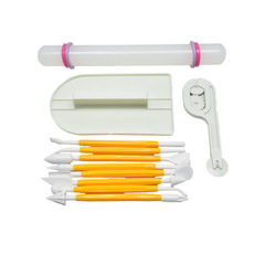 烘培工具套裝 4款11件套翻糖蛋糕餅乾模具 擀麵杖款套裝4件套