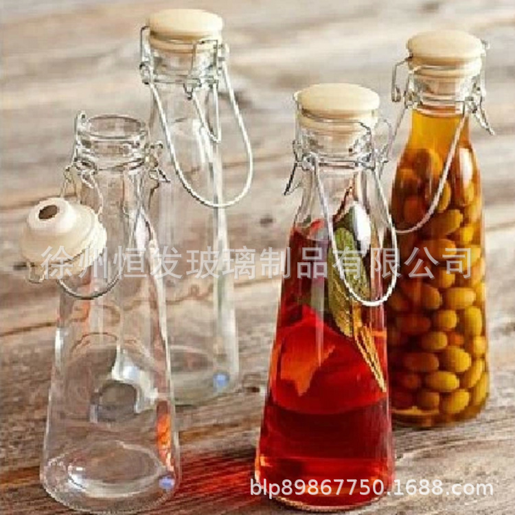批发玻璃酵素瓶密封罐500ml饮料瓶酸奶牛奶瓶1000ML果酒瓶密封瓶
