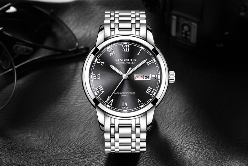 Casual Solid Color Double Side Snaps Quartz Men's Watches display picture 2