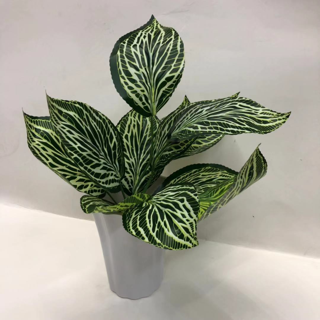 Simulated bird's nest fern, magnolia leaf, simulated plant wall accessories, DIW small bonsai, green plants, hand-felt leaves, Brazilian wood detail image 7