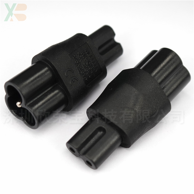 电源八字插头转梅花尾梅花转八字电源插头WA-0134 IEC320-C13转C8