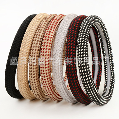 冰丝汽车方向盘套 防滑吸汗汽车把套 四季通用 白胶圈|ru