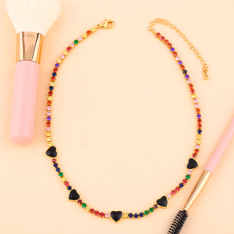 Choker love necklace full diamond clavicle chain necklace