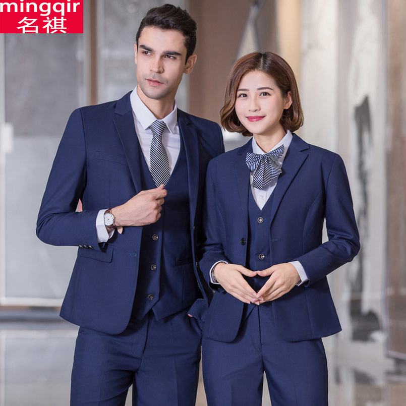 名祺2021职业装女套装男女同款西装银行面试男士商务西服定制团购|ru