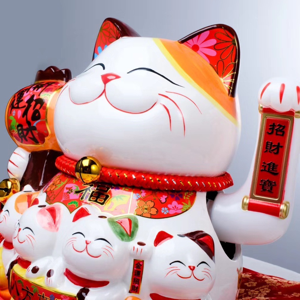 Tienda creativa decoración suerte tambor sacudiendo mano suerte gato plug-in y batería de doble uso japonés Oficina fortuna gato