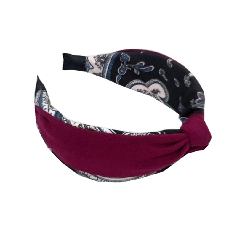 Headband Hit Color Middle Knotted Hairpin Korean Version Wide-brimmed Non-slip Headband Hair Accessory display picture 3