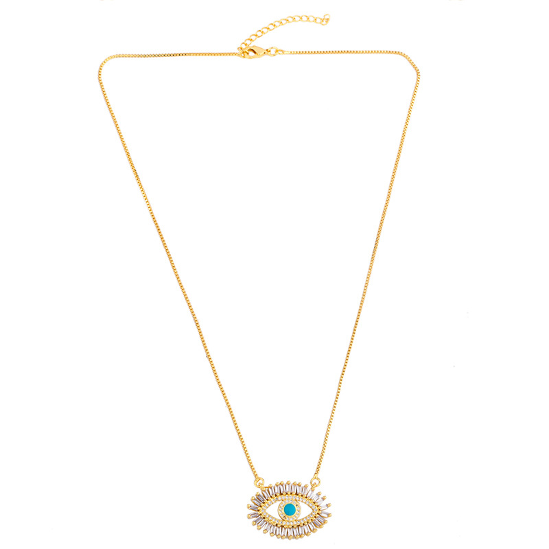 Fashion Eye 18k Gold Plated Necklace In Bulk display picture 4