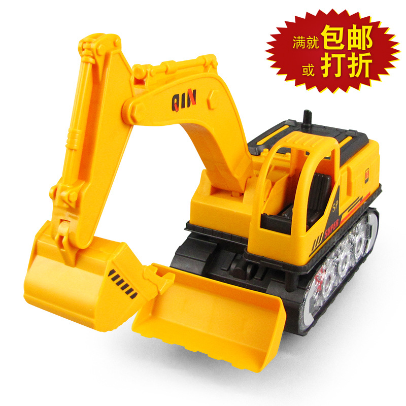 Nuevo eléctrico universal excavación suelo empujando ingeniería integrada simulación de vehículos modelo iluminación música juguetes para niños al por mayor