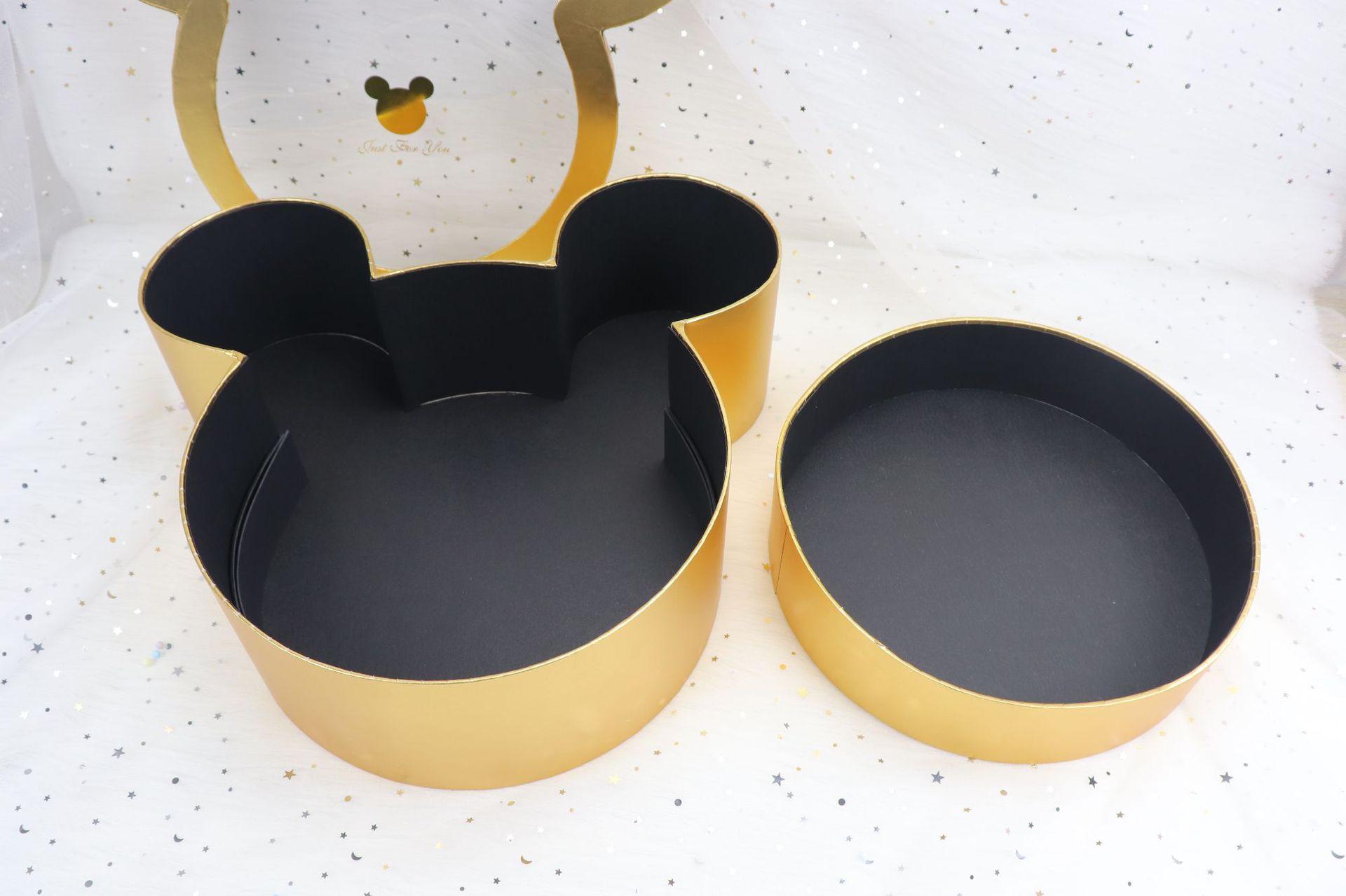 Mickey's face Box caja de arreglos florales caja de regalo de boda transparente de PVC material floral caja de embalaje de flores