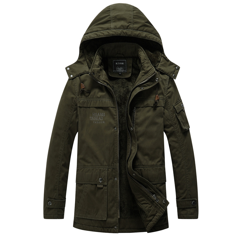 Invierno nuevo abrigo de hombre chaqueta lavada forrada de lana caliente a prueba de frío de los hombres abrigo de algodón acolchado Amazon AliExpress al por mayor