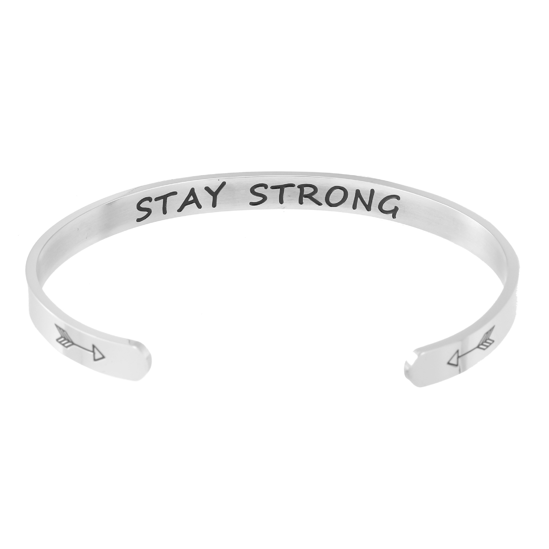 Yunna AliExpress Amazon nueva pulsera de doble flecha Keep fucking going pulsera de acero inoxidable