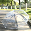 The new creative small fresh youth series transparent three -fold umbrella cartoon hand -folding student couple